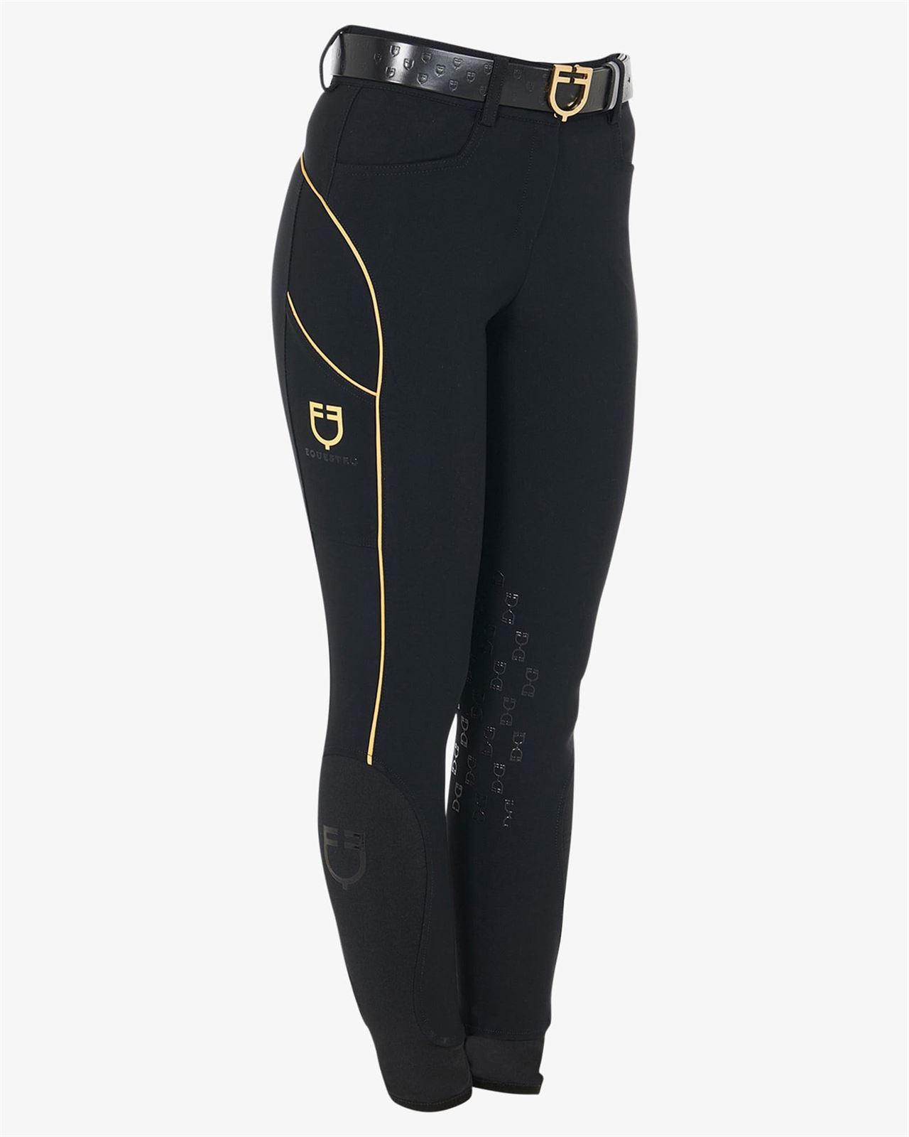 Legging HKM Sports Equipment Lola grip en rodilla color lila oscuro TALLA  128 (6-7 AÑOS)